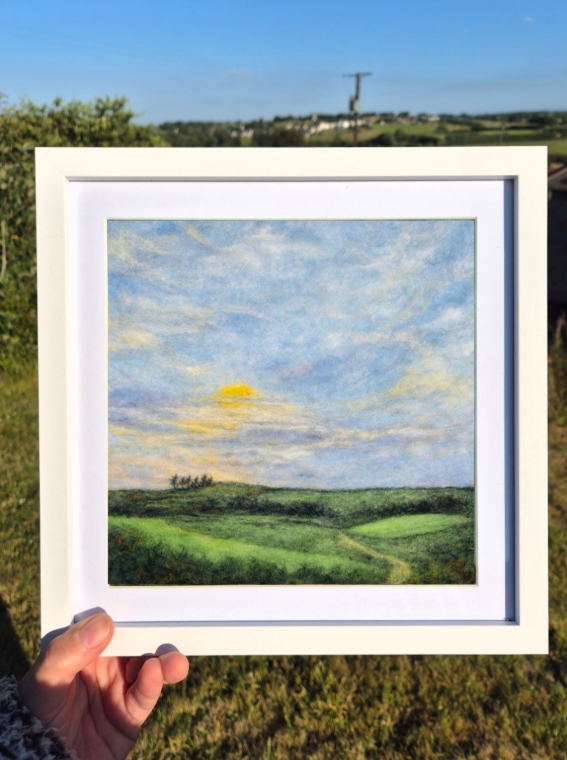 Over the Hills - Original Needle-Felted Picture