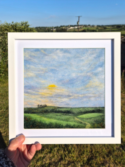 Over the Hills - Original Needle-Felted Picture
