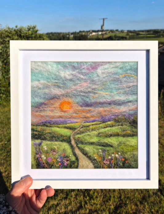 Country Roads | Original Needle-Felted Wool Picture