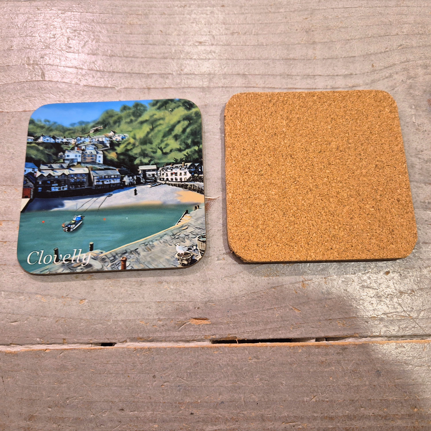 Clovelly Coaster – Handmade Sublimated Artwork of the Iconic Devon Harbour Village - North Devon Travel Gift