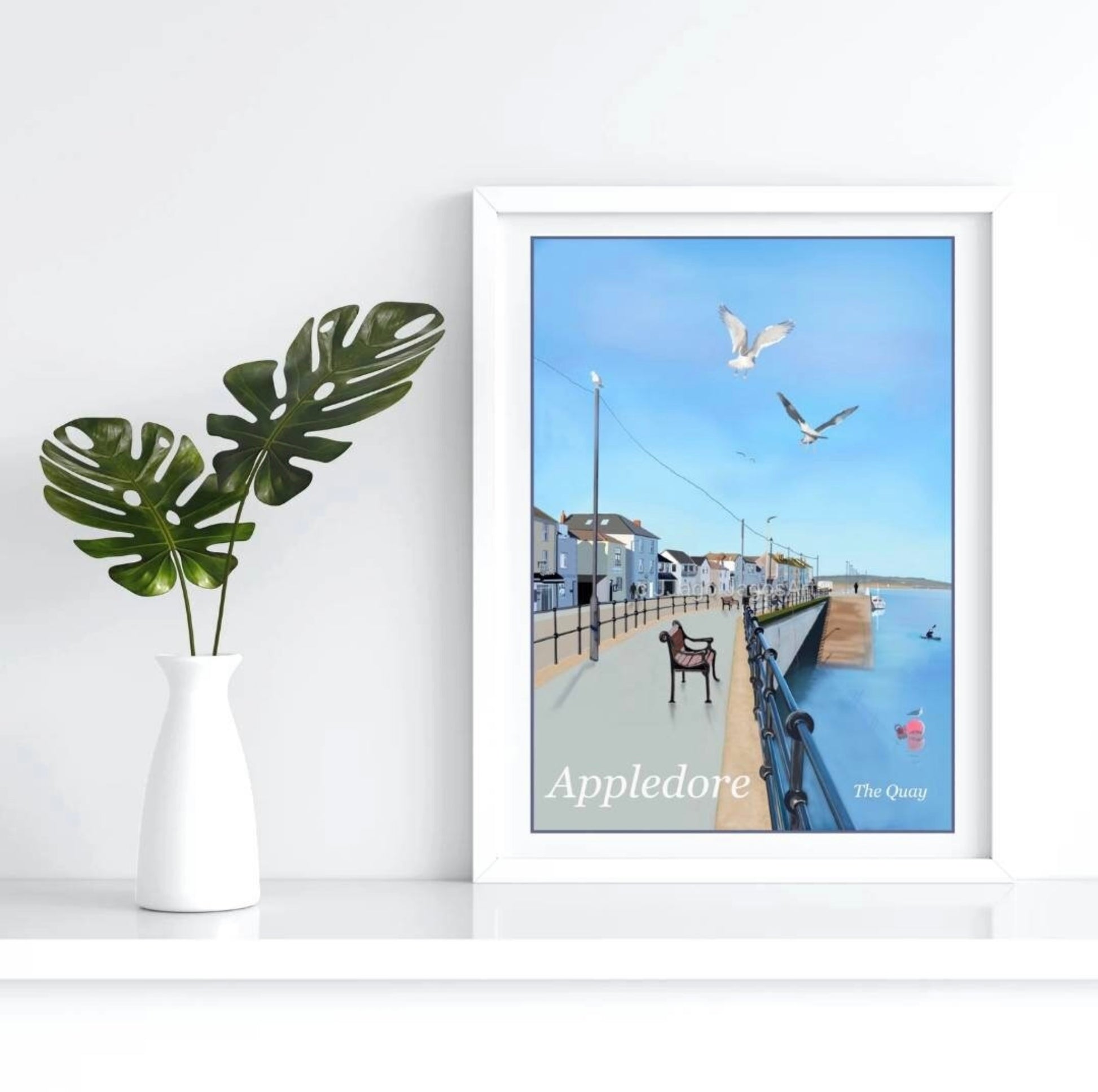 an art print of Appledore quay in North Devon by Jagos Art